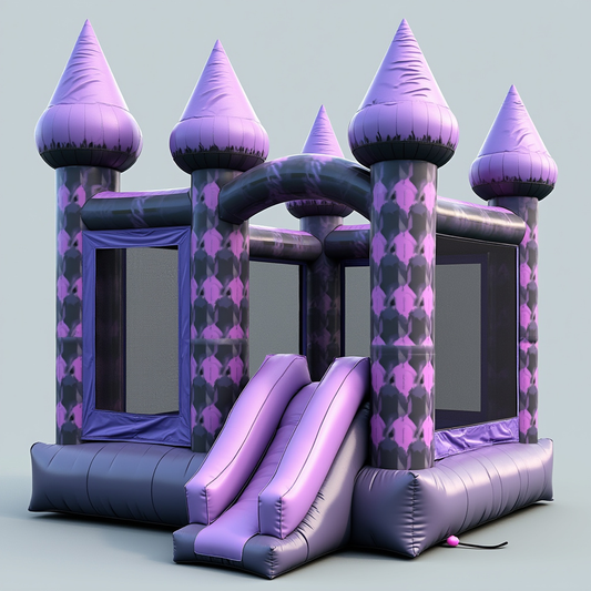 Enchanted Purple Princess 14ft x 14ft Bounce Castle with Slide