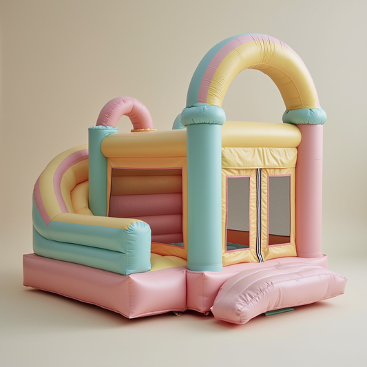 Pastel Paradise Mini Bounce House with Slide