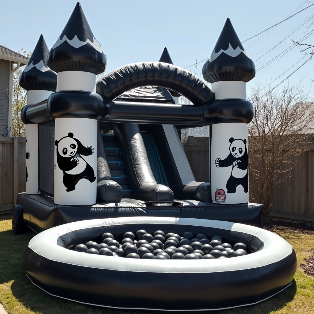 Panda Playland Inflatable with Ball Pit and Slide