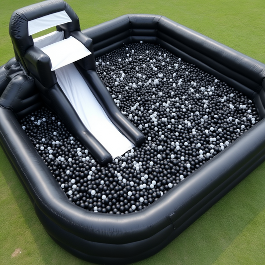 Midnight Luxe Ball Pit with Slide (Black and White Edition)