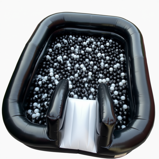 Black &amp; White Inflatable Ball Pit with Slide