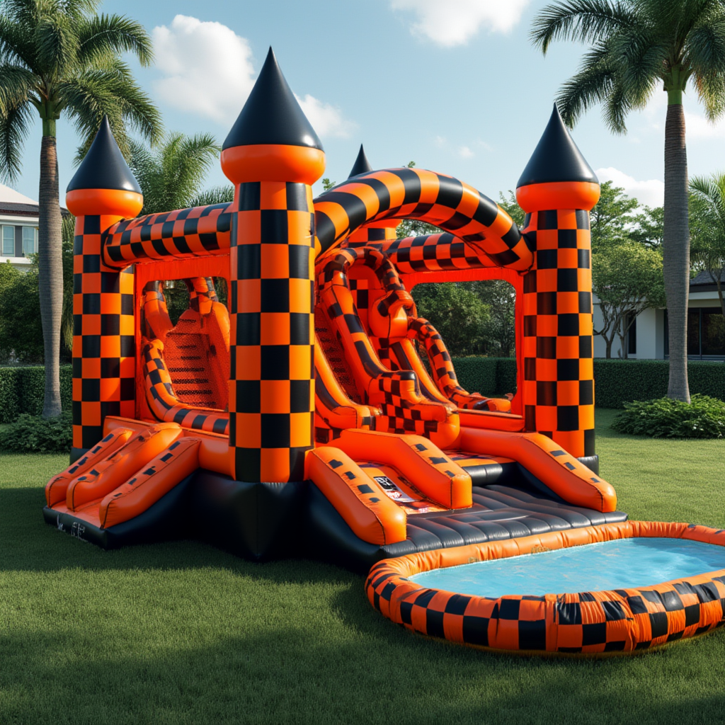 Spooky Racer Dual Slide Bouncy Castle