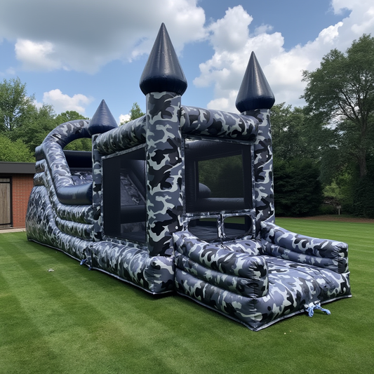 Grey Camo Inflatable Obstacle Course