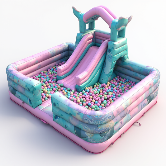 Enchanted Unicorn Inflatable Ball Pit with Slide