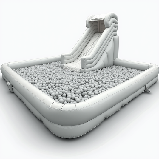 White Inflatable Ball Pit with Slide