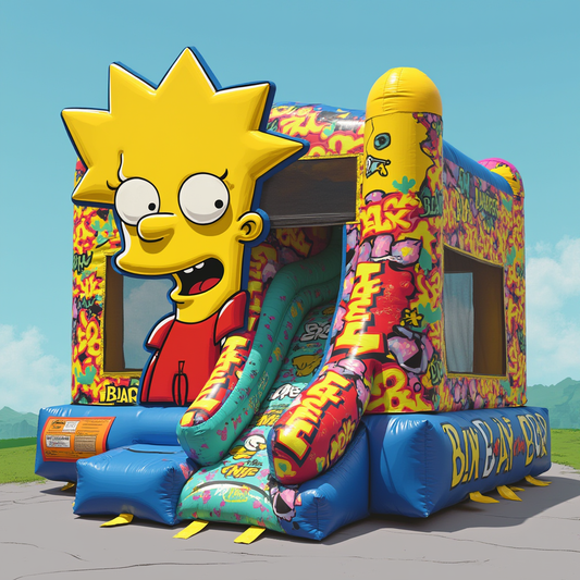 Bart Simpson Graffiti Bounce House with Slide