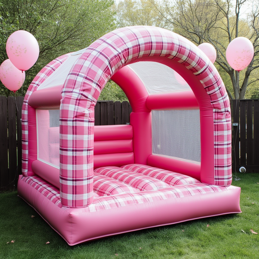 Pink Plaid Arch Bounce House