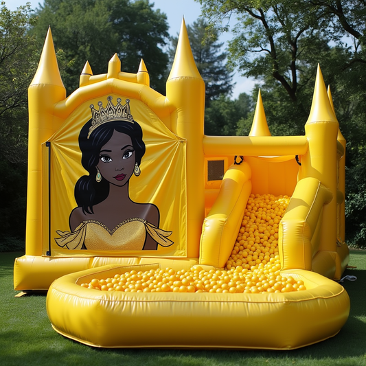 Golden Princess Castle with Ball Pit and Slide