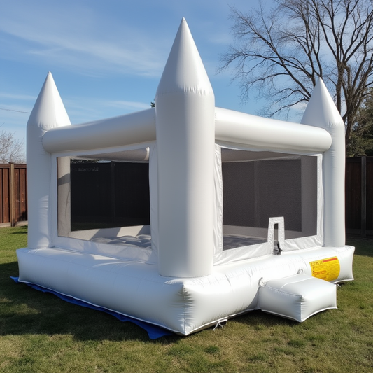 8ft Compact White Inflatable Bounce House