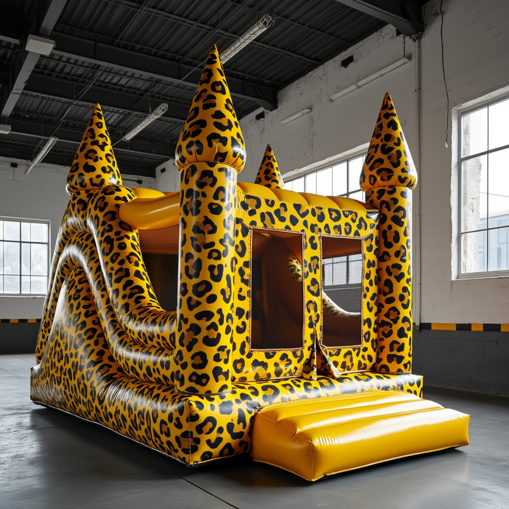 Yellow Leopard Print Bouncy Castle