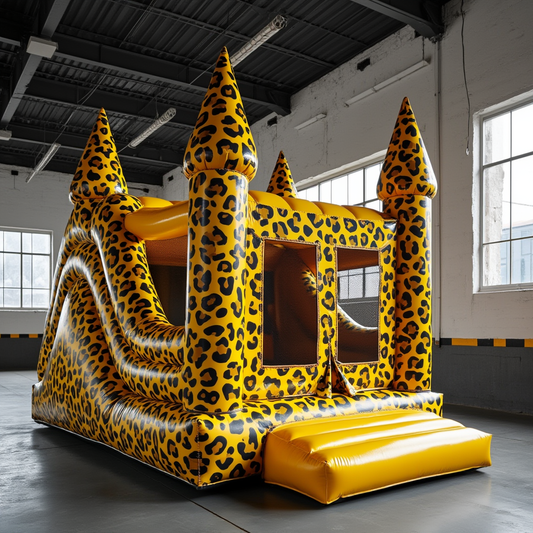 Yellow Leopard Print Bouncy Castle